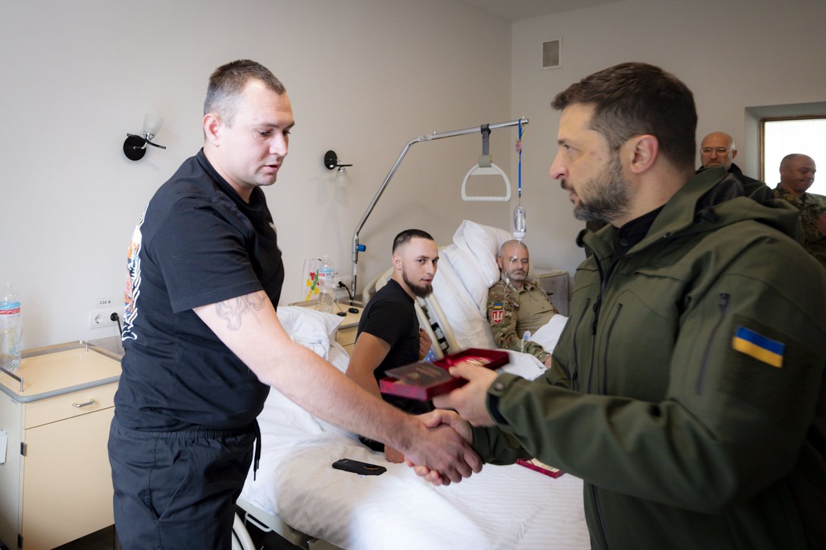 Today, on the Day of Defenders of Ukraine, I met with our warriors who are now undergoing treatment after being wounded, and with the medics who are helping them recover.

I presented state awards to our defenders – guys from the Land Forces, the Territorial Defense Forces, the