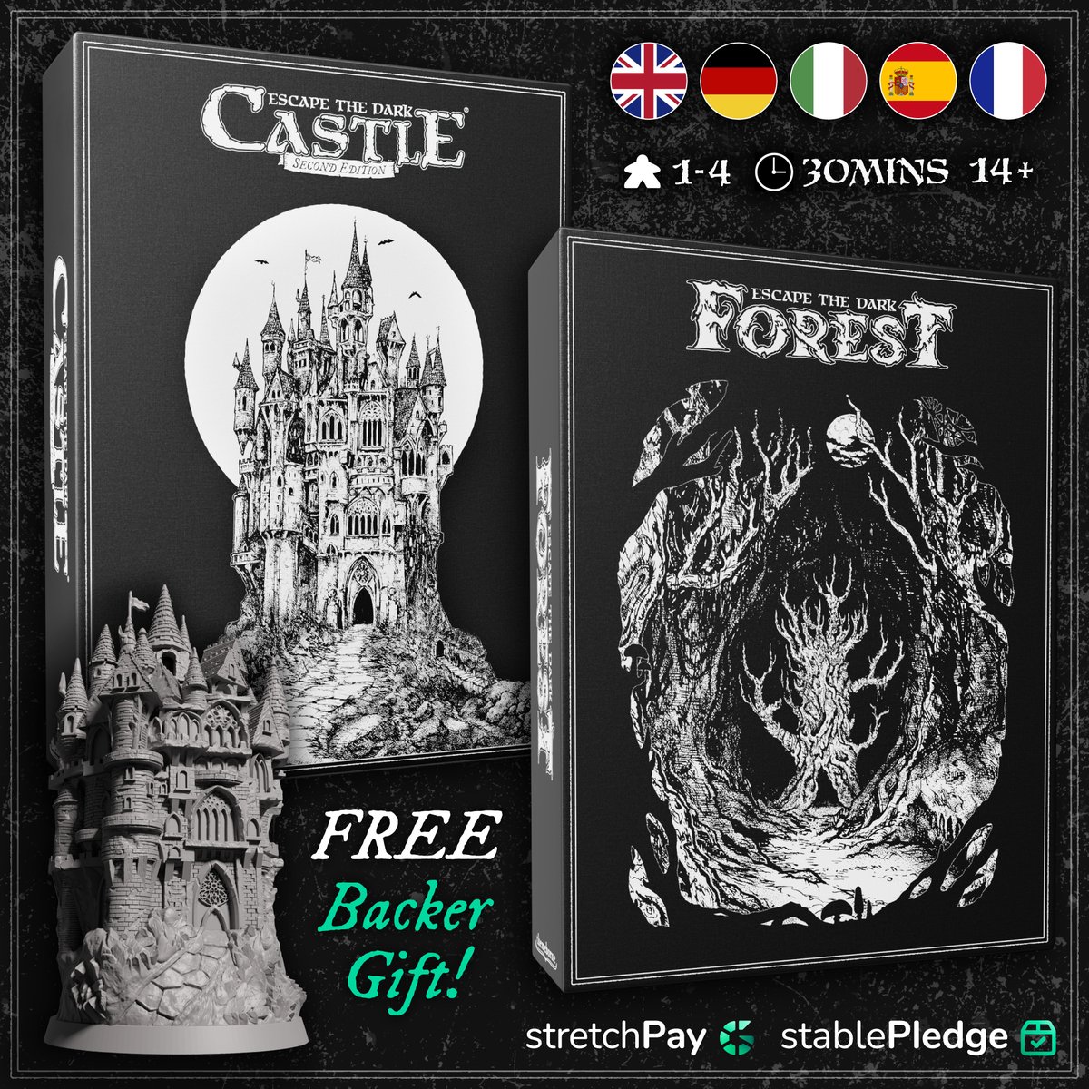 themeborne's tweet photo. BIG NEWS - Escape the Dark Forest and Castle 2nd Edition launching on Gamefound this month!
Follow now! 💀
https://t.co/GBfElURgiP
#escapethedark #escapethedarkforest #escapethedarkcastle2ndedition #themeborne #tabletop #boardgames #narrative #atmospheric #coop https://t.co/glLZN8SzAU