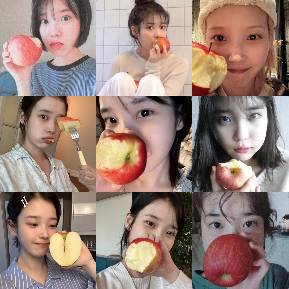 moohe_iu's tweet image. no one loves apples more than iu &amp;gt;&amp;gt;🍎