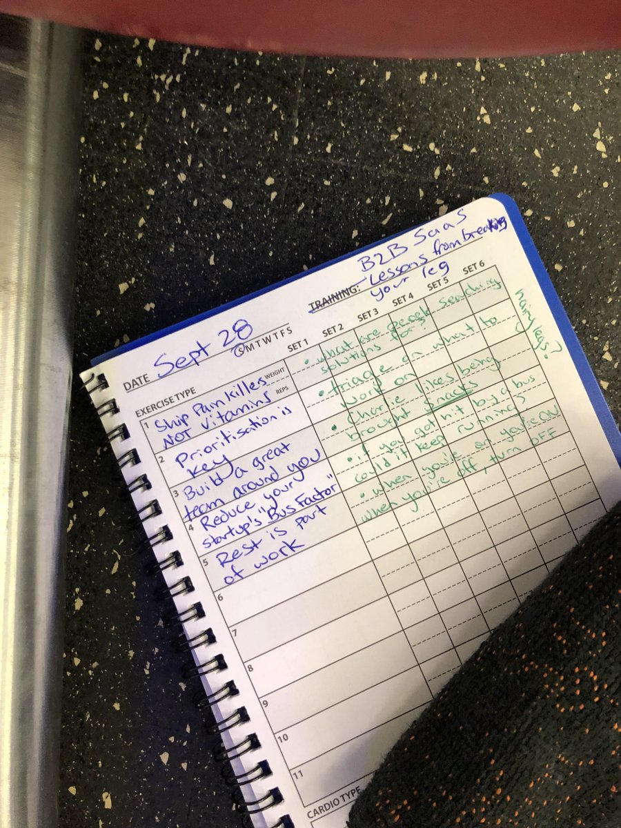 <a href="/charlierward/">Charlie 'Ramen Space' Ward 🍜 (ramenspace.com)</a> <a href="/sab8a/">Sabba Keynejad</a> listened to this in the gym as the pre-workout was hitting and the B2B SaaS lessons were so good I had to take notes 💡📝🦵🏼