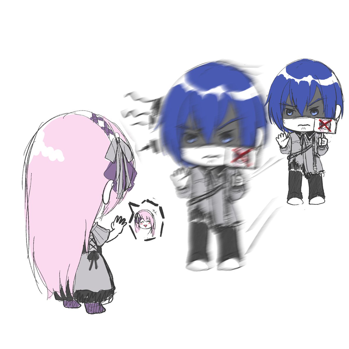 Luka21_fanart's tweet photo. I love drawing this ship 💙🩷 https://t.co/EBK2TQUQp4