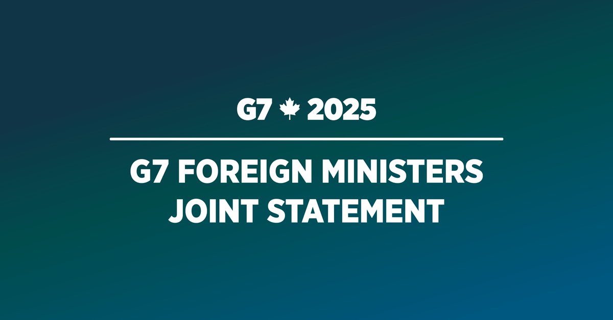 Joint statement by the #G7 Foreign Ministers on Iran sanctions snapback. Link: g7.canada.ca/en/news-and-me…