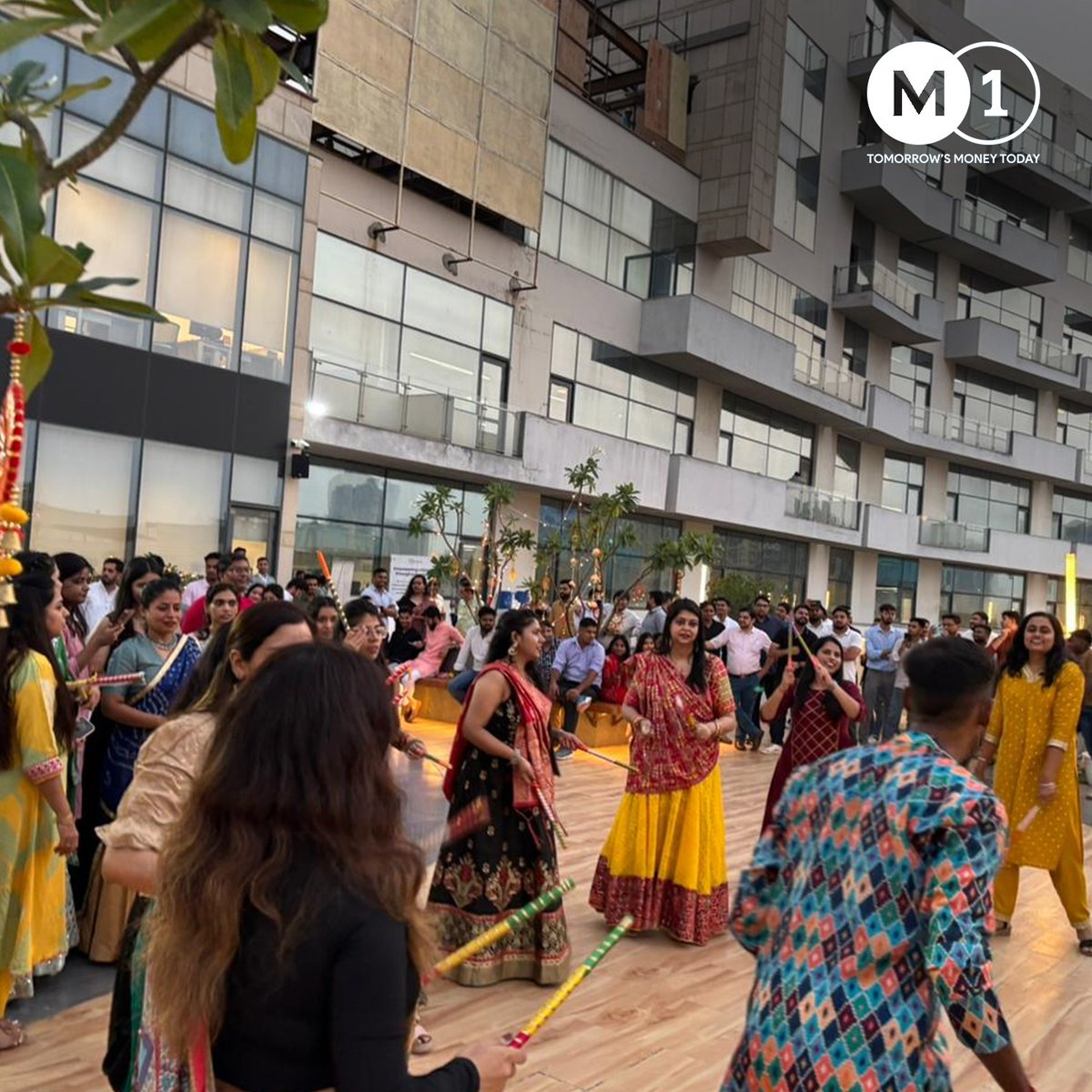 M1xchange's tweet image. Music, tradition, and festivities lit up the evening as team #M1xchange came together to celebrate #Garbanight. With vibrant attire and the spirit of festivity, the dance floor came alive with the beats of #dandiya part of a collaboration with BG Foundation, supporting an NGO.