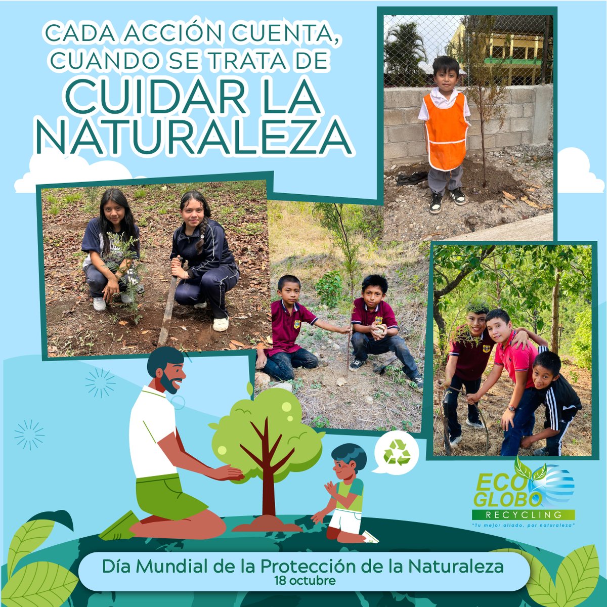 EcoGlobogt's tweet photo. Cada acción cuenta cuando se trata de cuidar la naturaleza. 🌱
Hoy te recordamos que proteger nuestro entorno es responsabilidad de todos.

#ProtejamosLaNaturaleza #CadaAcciónCuenta #DíaMundialDeLaNaturaleza #ConcienciaVerde https://t.co/yQFeQSwTRD