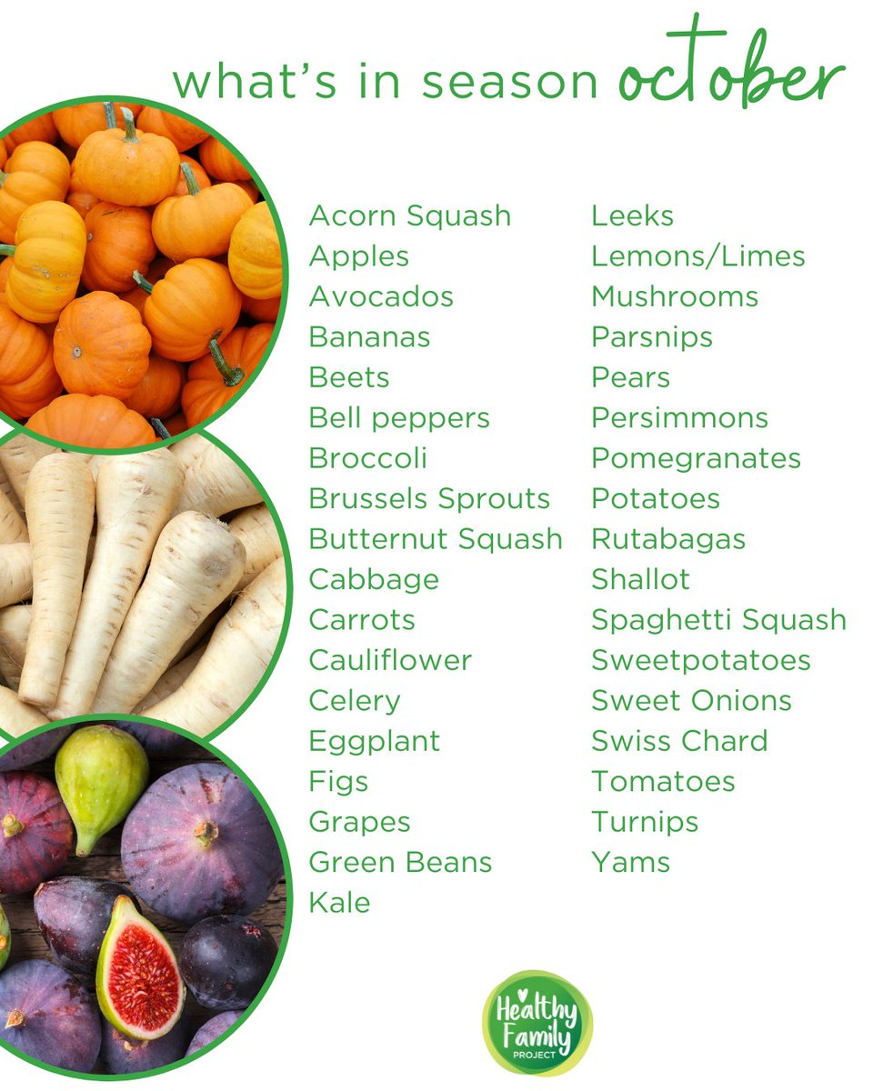 Healthyfamprj's tweet photo. Hello, October! 🍁 Bursting with seasonal stars like crisp apples, juicy pears, plump grapes, creamy sweetpotatoes, earthy root veggies, hearty winter squash, colorful pumpkins &amp; tender leafy greens.🥕🍎🎃 https://t.co/xSqbWWUCoF #HelloOctober #OctoberProduce #FallFlavors https://t.co/PIac0gIaug