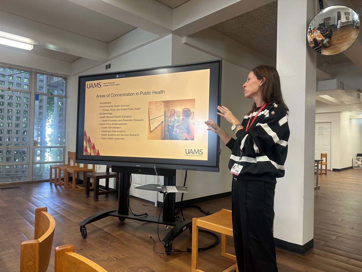 UAMS_COPH's tweet image. Rachel VanVeckhoven, our director of recruitment, visited Philander Smith University to speak with members of its pre-med society.
If you want to learn about our school or invite the recruitment team to your event, send an email to rvanveckhoven@uams.edu .
#COPHForArkansas