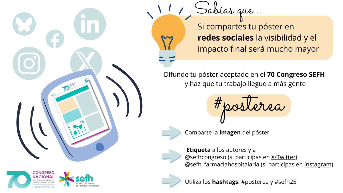 70 Congreso SEFH (@sefhcongreso) on Twitter photo 📣📣 ¡¡¡Vuelve #posterea!!! Comparte tu póster aceptado al 70 Congreso #sefh25 y ⬆️ su visibilidad e impacto.
‼️ Recuerda ➡️ hashtags: #posterea #sefh25 y etiquétanos: <a href="/sefhcongreso/">70 Congreso SEFH</a> 🤩 📣📣 ¡¡¡Vuelve #posterea!!! Comparte tu póster aceptado al 70 Congreso #sefh25 y ⬆️ su visibilidad e impacto.
‼️ Recuerda ➡️ hashtags: #posterea #sefh25 y etiquétanos: <a href="/sefhcongreso/">70 Congreso SEFH</a> 🤩