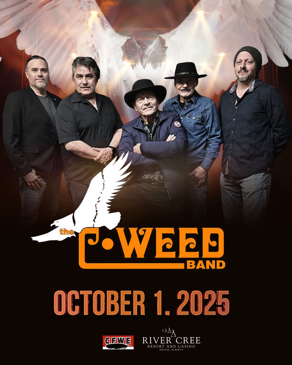 TONIGHT - The C-Weed Band  with special gusts - The Bing Bang Boys- live at The River Cree!!

Don’t miss a legendary night of Country Rock and heartfelt stories.

Get yours last minute tickets now!
bit.ly/3HbTgO2

Doors open 7PM | Show starts 8PM

18+ Event.