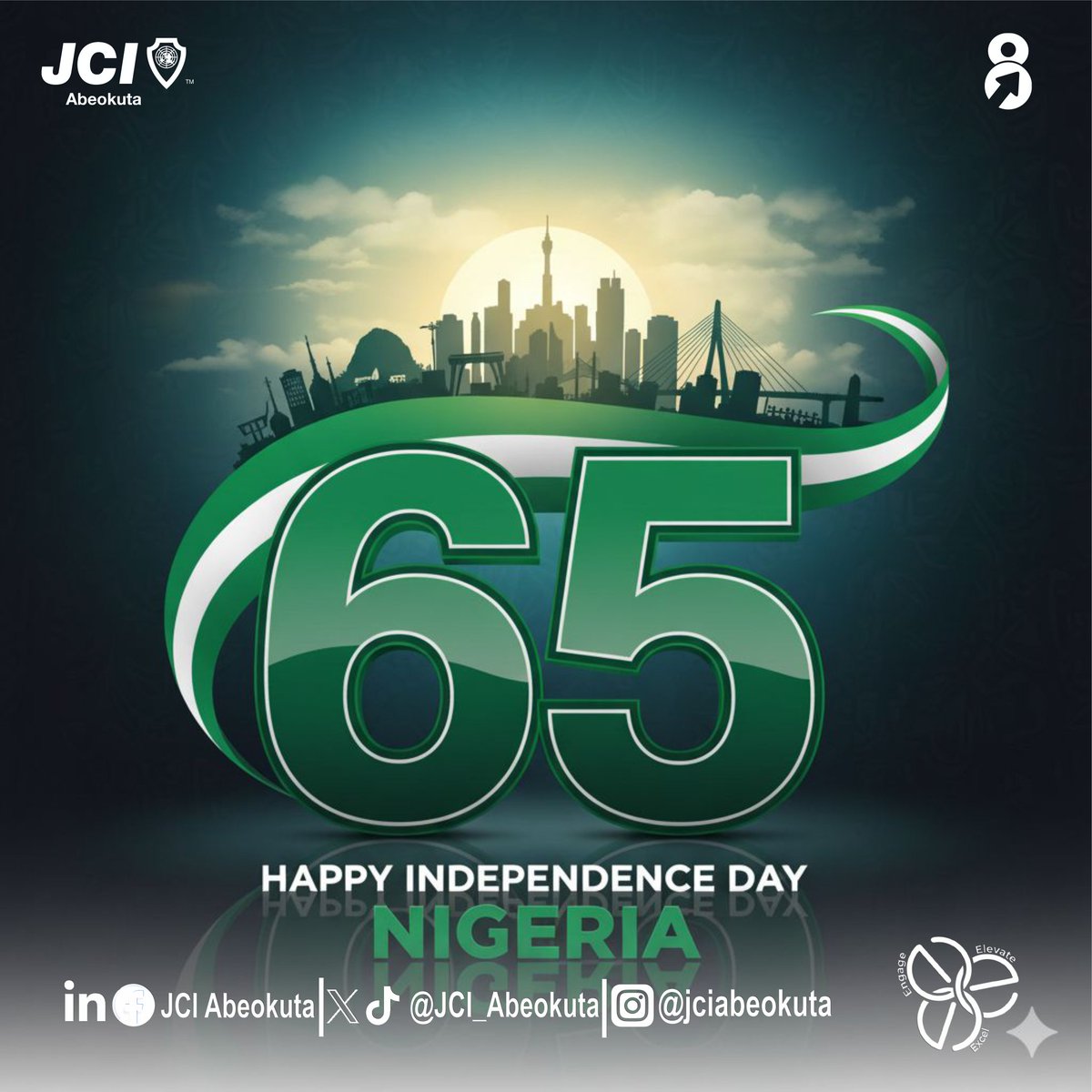 JCI_Abeokuta's tweet image. Today, we celebrate Nigeria at 65 years of strength, unity and resilience.
Happy Independence Day💚🤍. 
God bless Nigeria 🇳🇬

#indepenceday
#Nigeria@65
#EngageElevateExcel
#JCIAbeokuta
#JCINigeria
#ELV8
#JCI