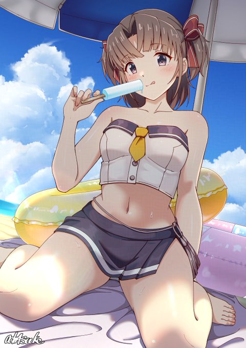 伊南栖羽ちゃんの誕生日なので新刊から1枚
涼しくなったけど水着絵流していいスか!☀️ 