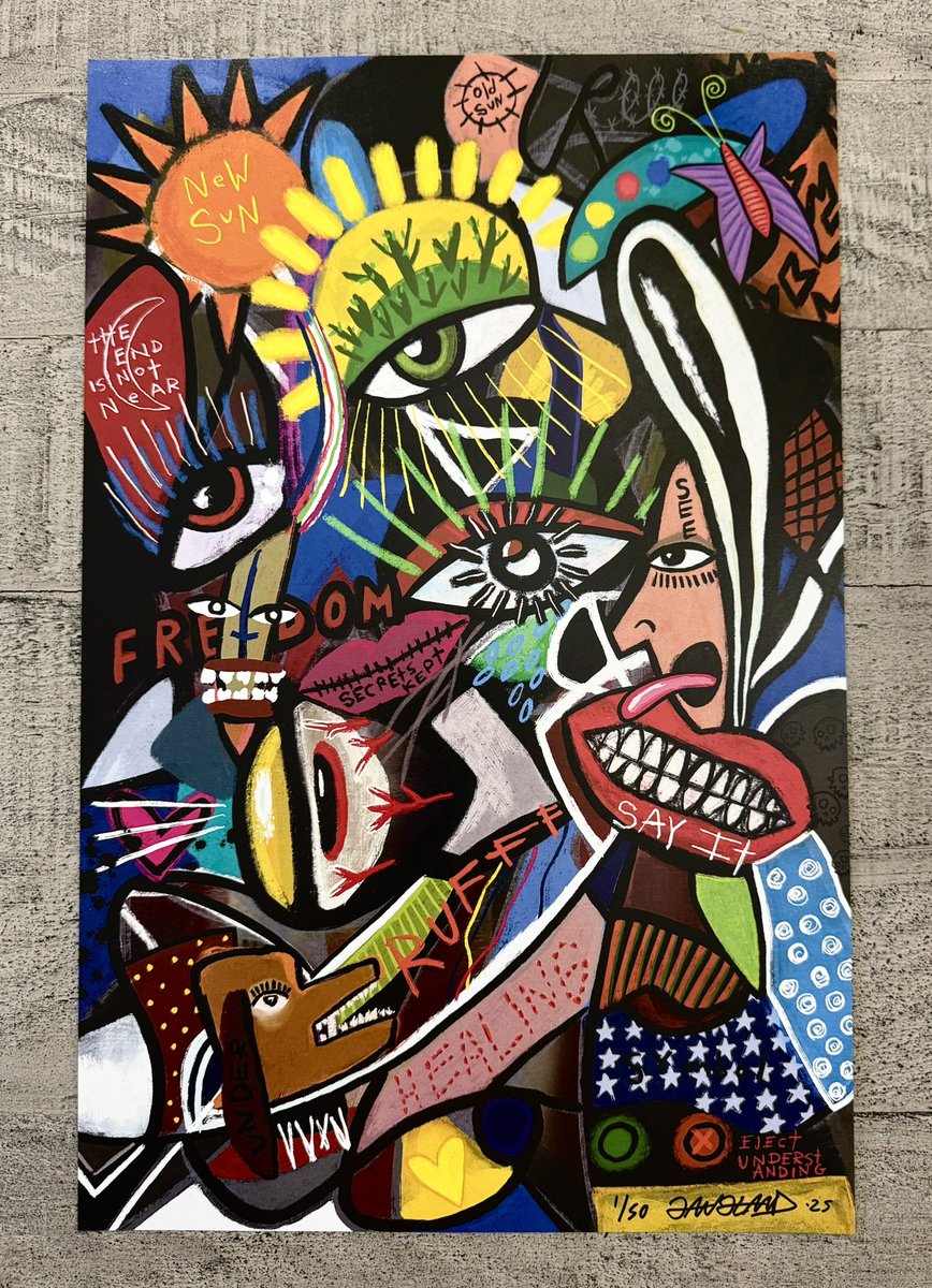 My new limited edition prints have arrived and I have hand signed and numbered every one! I have to admit — this is one of my most favorite artworks I have ever completed. It is directly rooted in my story as an artist thus far.  I have titled this piece, “Grit” and I am so