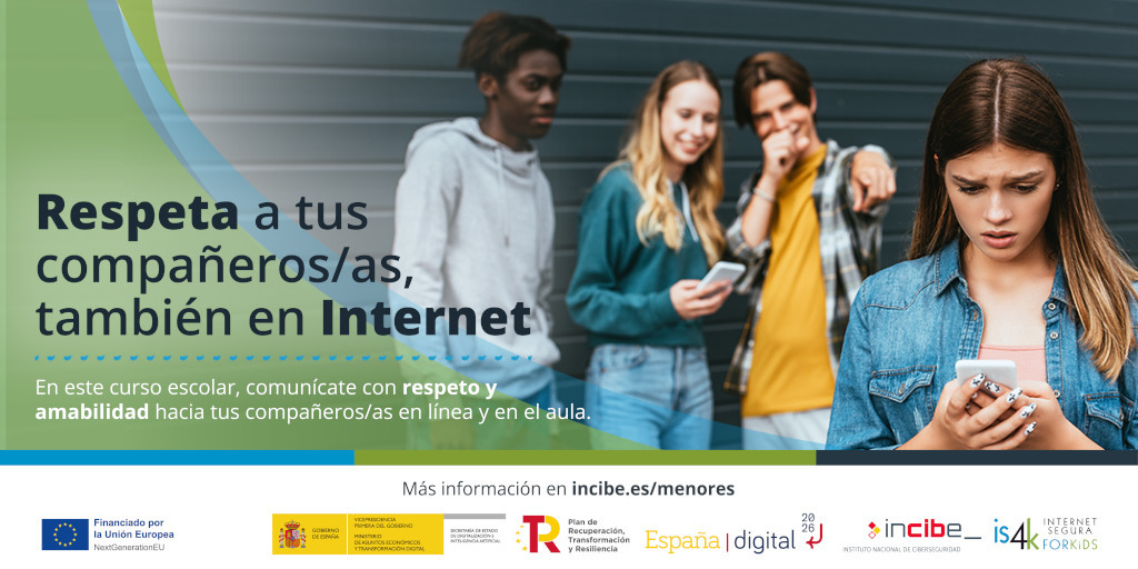 ✅ ¡El respeto es lo primero!

En este nuevo curso escolar 👨‍🏫, conciencia a tu alumnado de lo importante que es comunicarse con respeto 🤝 y amabilidad hacia sus compañeros/as 🧒👧 tanto en línea como en el aula.

 incibe.es/menores/educad…

#PlanDeRecuperación