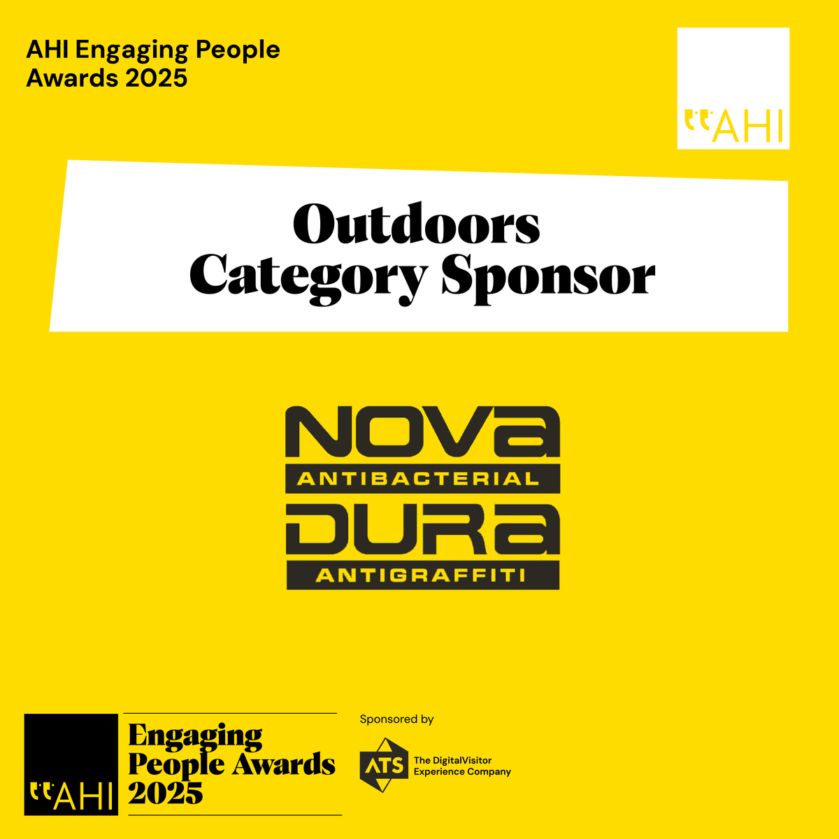 AHI_Social's tweet photo. 🫶 HUGE thanks to our Engaging People Awards 'Oudoors' category sponsor NovaDura 

Leaders in highly durable printed signage for heritage, wayfinding and interpretation projects, with products backed by a 10-year warranty.

Learn more > https://t.co/In7rxoWYy7 https://t.co/xWC5Y9HQbN