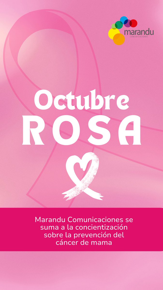 Octubre es #OctubreRosa 💗
En Marandú nos sumamos a la concientización y prevención del cáncer de mama. 

#MaranduComunicaciones #ConectandoConVos