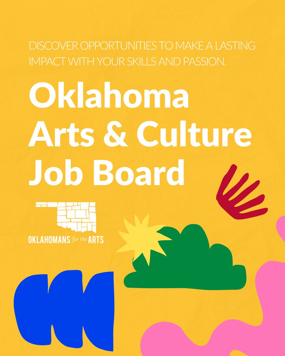 Your passion for the arts is a valuable professional asset! 🎨 Roles from art organizations of all sizes and types are on the job board, making it easy to find a position that fits your goals.

➡️ Find Your Next Role: ok4arts.org/job-board

#OKArtsJobs #CreativeCareers