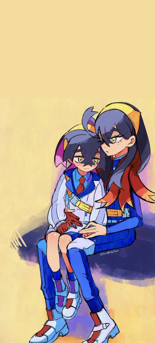 ゼイユ(ポケモン) ,スグリ(ポケモン) 「もう2日になっちゃったけど…今月描いた姉弟絵〜今月あまりお絵描きしてなくて選ぶほ」|shiro🫐のイラスト