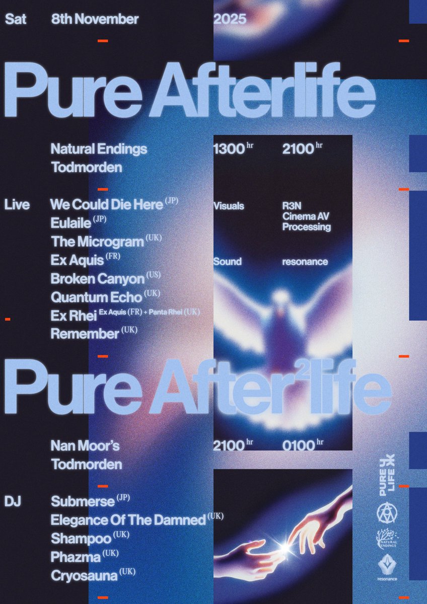 Playing at Pure Afterlife this year! 8th of November in Todmorden, near Manchester. Will link the tickets in the reply. 
Very excited to show you all what I've been cooking