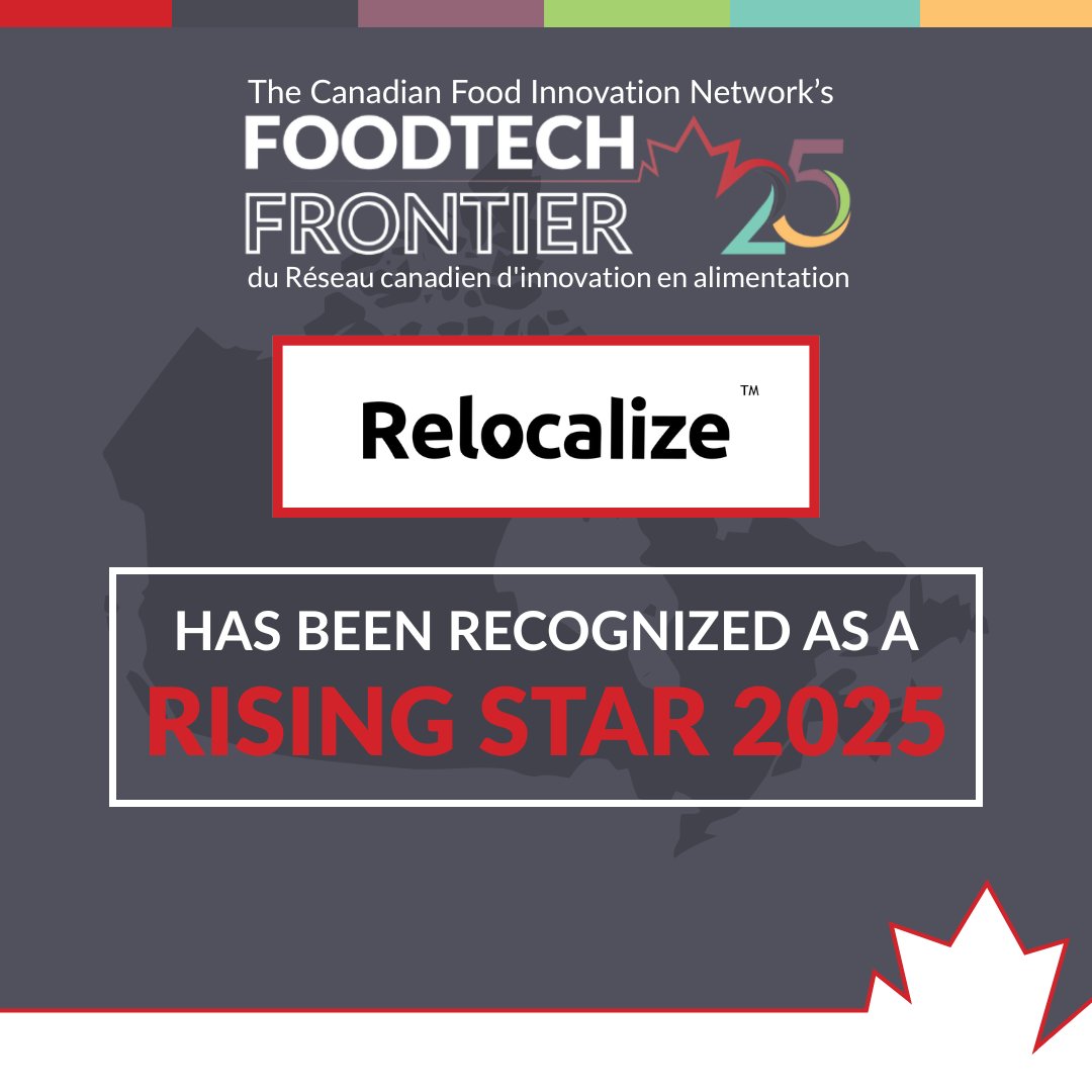 Relocalize has been named a 2025 Foodtech Frontier winner by <a href="/CFIN_RCIA/">Canadian Food Innovation Network</a>. This award recognizes 35 companies shaping the future of food in Canada—through bold ideas in #FoodTech, #Sustainability, and supply chain innovation. Learn more: cfin-rcia.ca/about/foodtech…