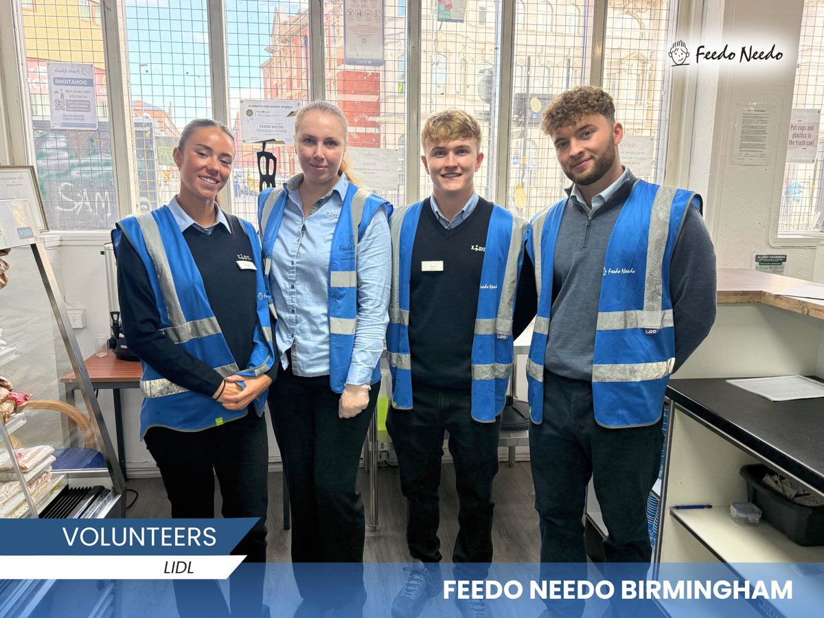 Thank you to the four wonderful volunteers from @lidlgb who joined us at Feedo Needo Birmingham!

Your extra helping hands, time, and support made a real positive impact. We’re grateful for your kindness!💙
.
.
.
.
#EndTheHunger #FeedoNeedo #CommunitySupport #Gratitude