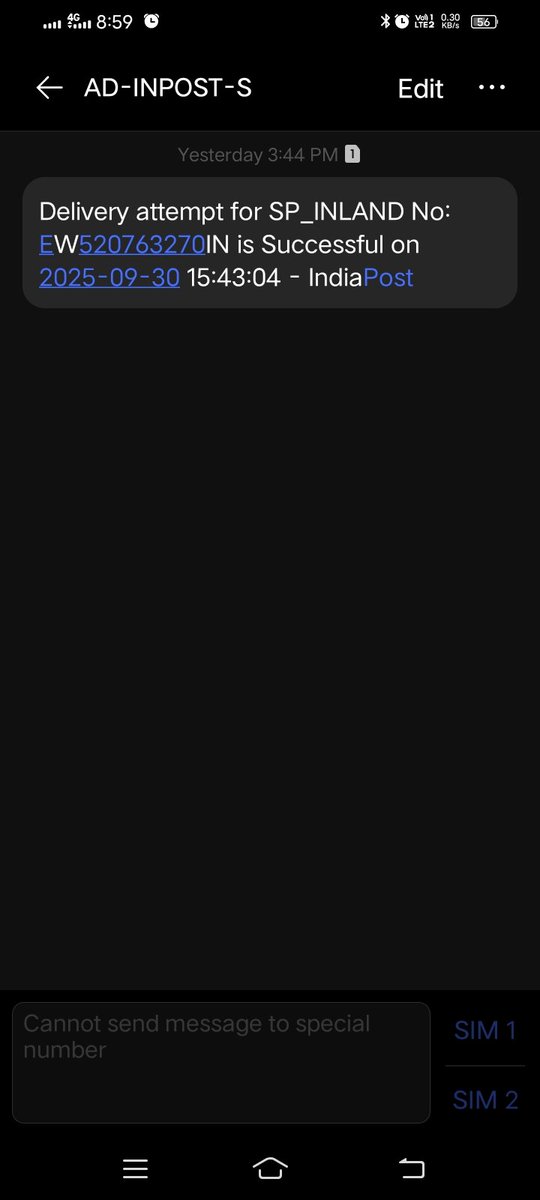 RaviSain1234's tweet image. मान्यवर मेरा पार्सल डिलीवरी हो चुका है लेकिन मुझे प्राप्त  नहीं हुआ है कृपा करके मेरे पार्सल की जांच करे !किसको दिया है।Article No: EW520763270IN. @IndiaPostOffice #speedpost #SpeedPostUpgraded