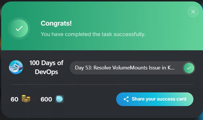 jidefal's tweet photo. Day 53 of #100DaysOfDevOps by @KodeKloudHQ - Resolve VolumeMounts Issue in Kubernetes
Today's task is to resolve two containers using different paths for the shared volume.
#PHP #Kubernetes #ConfigMap https://t.co/oQ3xdaAe5F