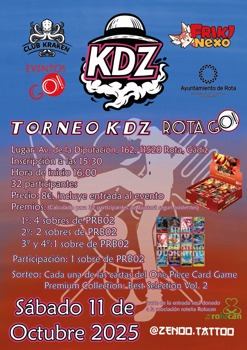 Gracias a <a href="/clubkrakenrota/">@clubkrakenrota</a> y <a href="/Frikinexo/">Frikinexo</a> tendremos un torneo KDZ en #rotago el sábado 11. Vamos a tener de todos para todos