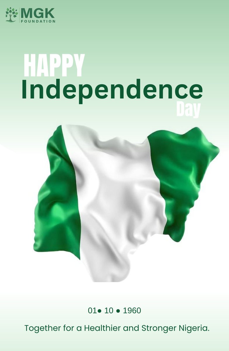 Today, we honor Nigeria’s strength and unity 🇳🇬. At MGK Foundation, we believe true progress comes from healthier lives, stronger education 📚, and a safer climate for all. Together, we can build communities that thrive today and create a better tomorrow. 🌍
#NigeriaAt65