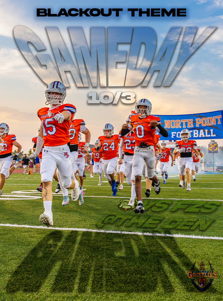 NPGrizzliesFB's tweet image. GRIZZLY NATION,  WEEK 6!  

HOMECOMING. 

BLACKOUT.

LET’S GO.  

S/O to Grant from @NPGrizBiz class for the graphic!   

#BeGREAT