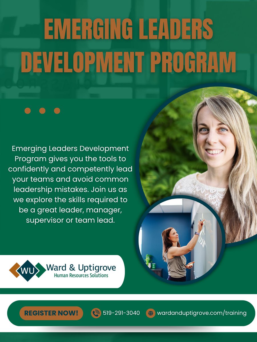 The Emerging Leaders Development Program is open for registration!🧑🏼‍💻

The program is an interactive online training program with the added benefit of networking with other course attendees and presenters

For more info or to register visit the link below: 
wardanduptigrove.com/events/emergin…