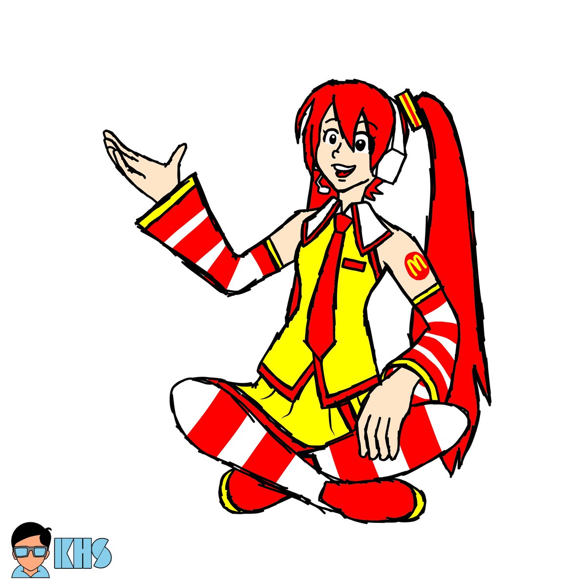 khs_karlo's tweet image. #Inktober Week 1 - Miku McDonald

#HatsuneMiku #Digital #drawing #Vocaloid #McDonalds #McDonaldland #fanart #Inktober2025