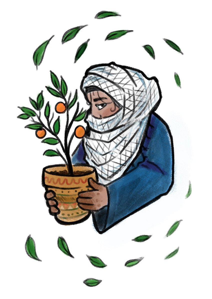 07Lenderman's tweet photo. Somebody asked me for a little illustration for a flyer with a poem for Palestine, here what I have come up 

Free Palestine 🍉🍊 https://t.co/KR9pkmT1LU