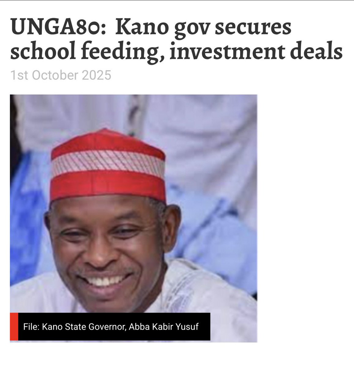 itx_Baiita's tweet image. Alhamdulillahi Hamdan Hamda 🤲🏻🤲🏻🤲🏻

Kano se Godiya 🙏🏻🙏🏻🙏🏻🫶🏻❤️🤍🤍❤️

Special Thanks to our Father HRH. Muhammadu Sanusi II and our able Kan-Invest DG @NazeerHalliru 

 UNGA80:  Kano gov secures school feeding, investment deals punchng.com/unga80-kano-go…