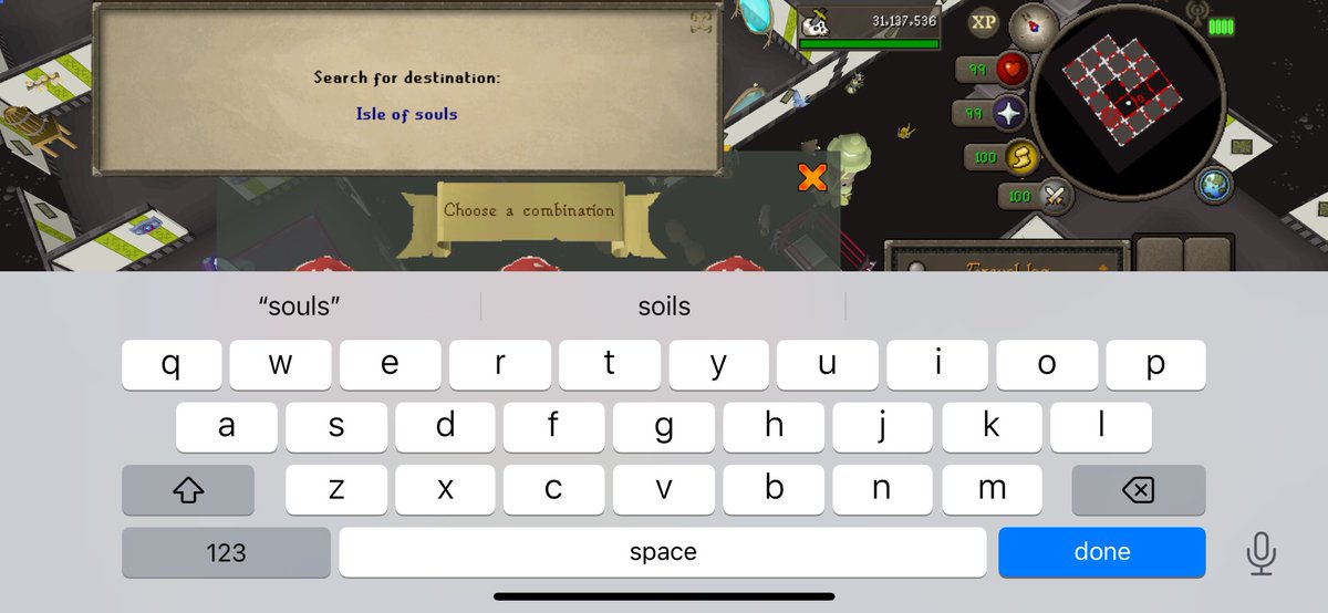 AdonirOSRS's tweet photo. @OldSchoolRS Ty for the search option, which cancels as soon as a press “done” and doesn’t search without keyboard (that covers the options) https://t.co/BBtrU52dtQ