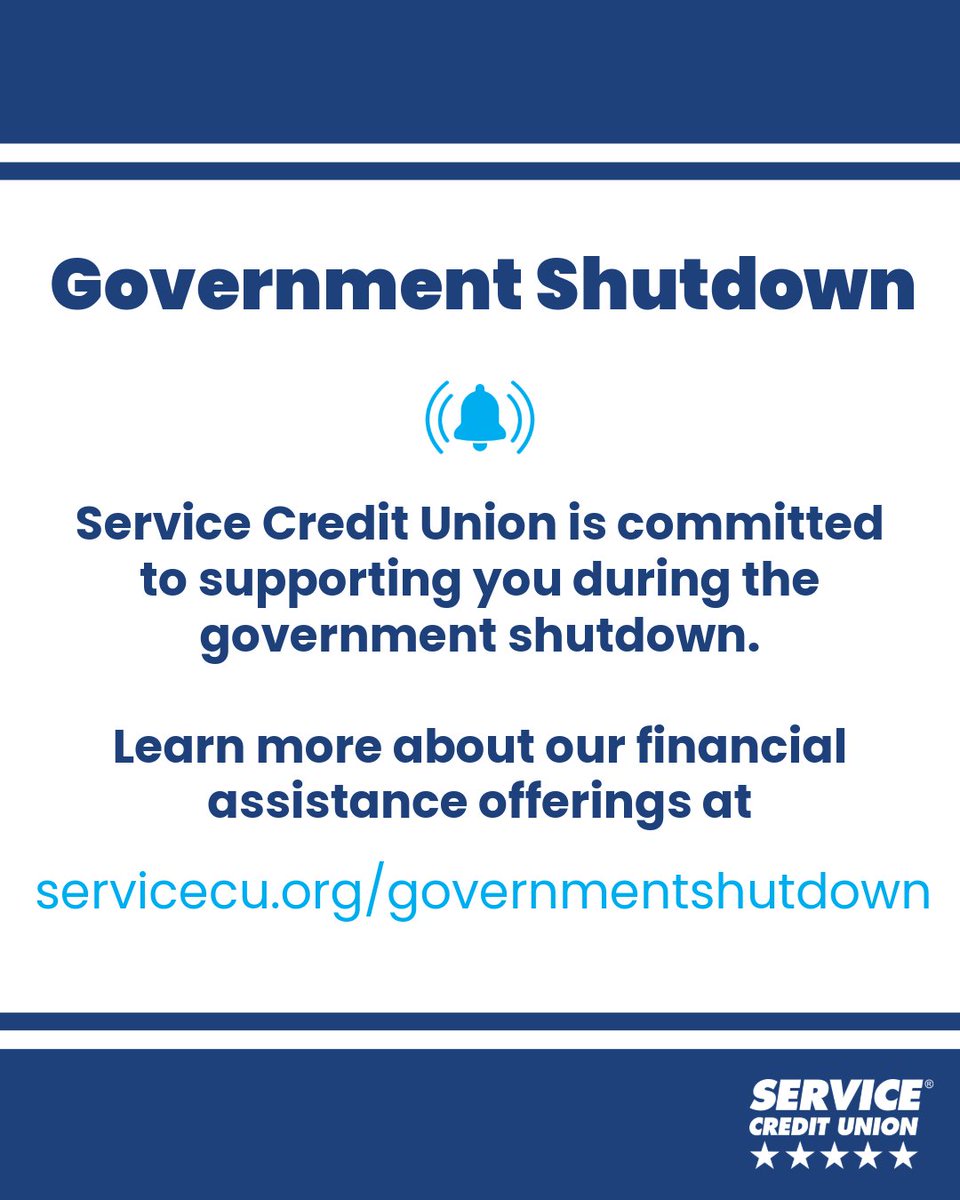 We are aware of the government shutdown and are prepared to assist our members as best as we can.