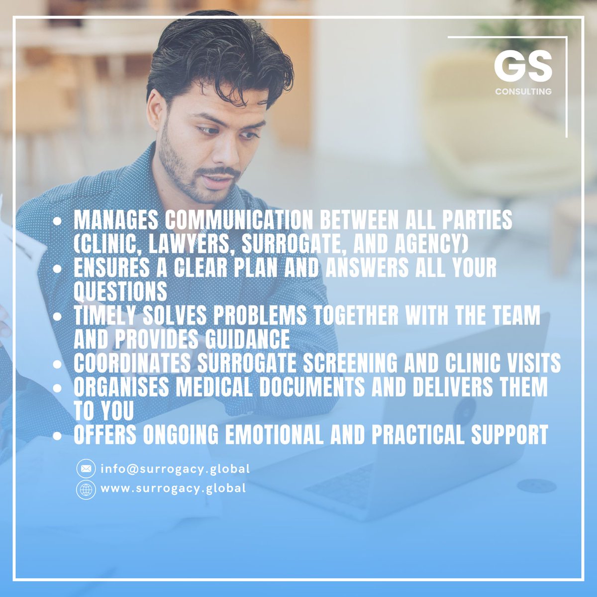 SurrogacyGsc's tweet photo. At GS Consulting, we know that your surrogacy journey is deeply personal, and that’s why we provide dedicated coordinators to guide and support you every step of the way.

Contact us to schedule your private consultation:
✉️ info@surrogacy.global
🌐 https://t.co/YRqjD8MZ3D https://t.co/8JMHkrvUdD