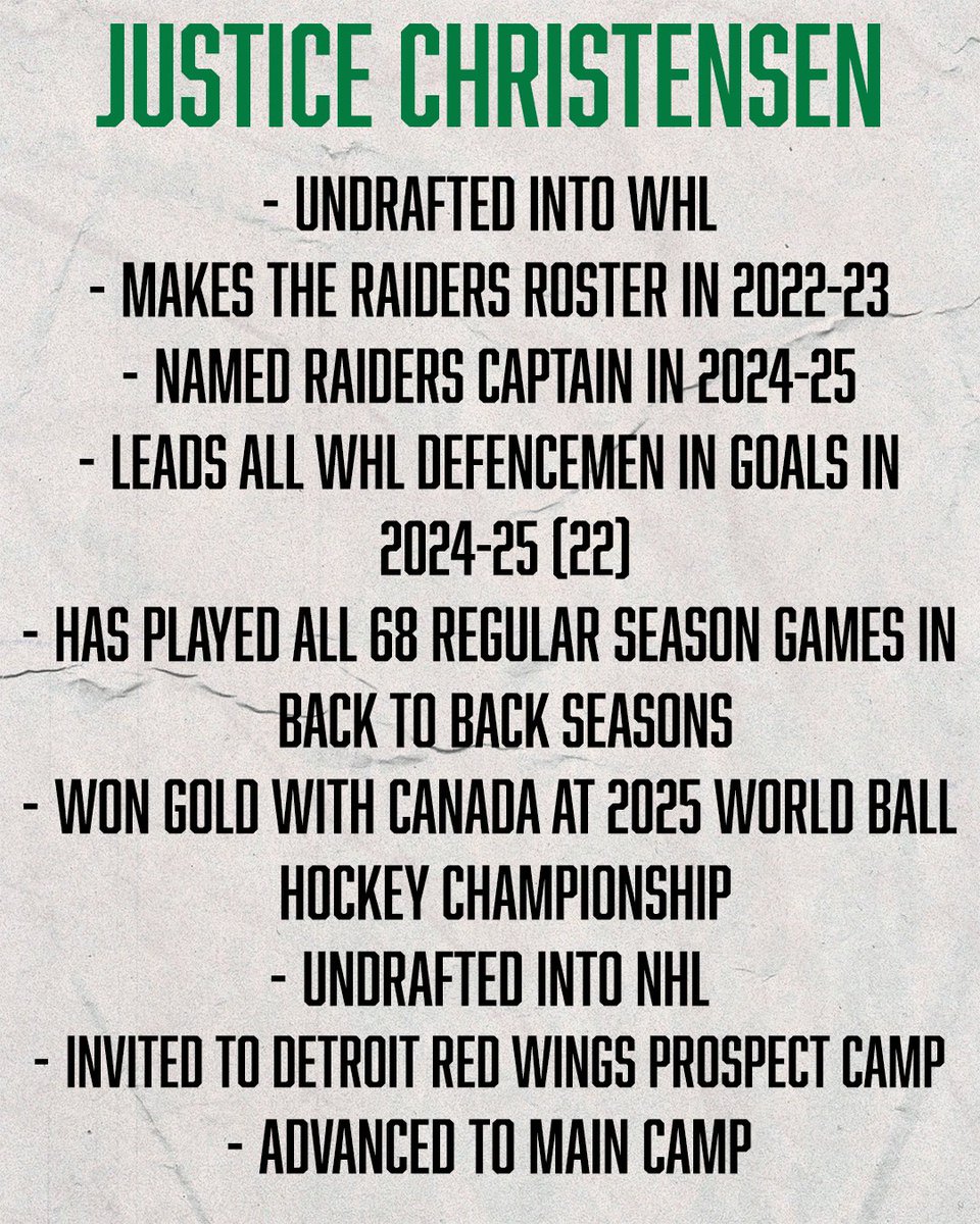 PARaidersHockey's tweet photo. It's been an incredible ride so far for Justice Christensen https://t.co/Yd20ThmmQM