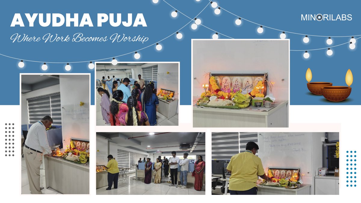 MinoriLabs's tweet photo. At MinoriLabs, we celebrate Ayudha Pooja with gratitude for the tools and technology that empower us to create, innovate, and deliver impact every day. Here’s wishing our team a meaningful and joyous Ayudha Pooja.
#MinoriLabs #AyudhaPooja https://t.co/n5hvWPqWPx