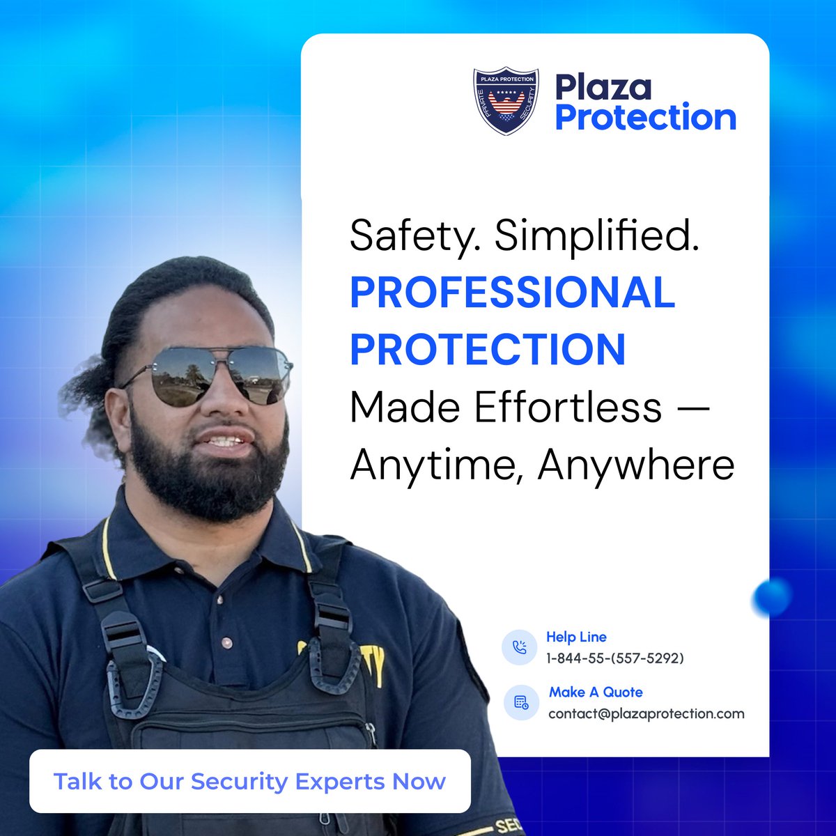 plazaprotection's tweet image. ✅ Expert guards ✅ Rapid-response patrols ✅ 24/7 protection 
#PlazaProtection keeps your world secure—smart, seamless, and stress-free. 

#SmarterSecurity #SecurityGuardServices #patrolservices #ExpertProtection #SanJose #BayArea