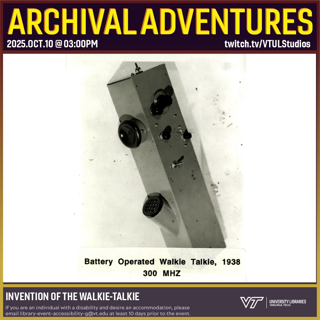 It's time for an adventure! This week we listen for messages from the past as we explore the invention of the Walkie-Talkie using the Al Gross Papers! bit.ly/Ms2001-011

🔗 twitch.tv/Rogan27
#ArchivalAdventures