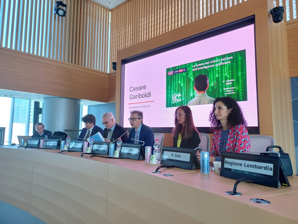 Oggi la conferenza stampa “La tutela dei minori nell’era dell’intelligenza artificiale” nel corso della #MDW2025. "Digitale come strumento di crescita e non un fattore di rischio", dichiara Presidente Corecom. "Maggiore sensibilizzazione ed educazione digitale".