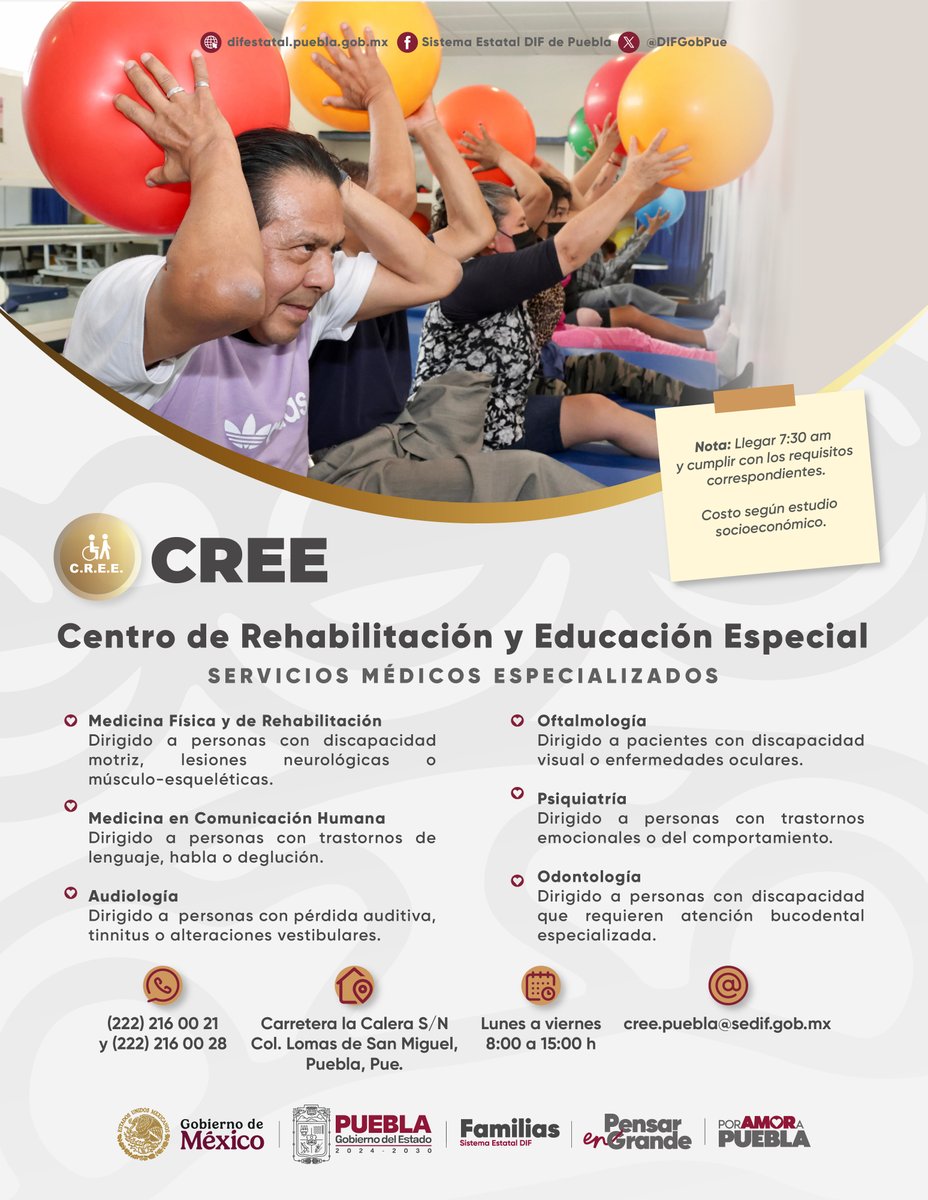 Sistema Estatal DIF (@difgobpue) on Twitter photo La rehabilitación es esperanza y fortaleza.
En el CREE, con el impulso de #CeciArellano y el <a href="/Gob_Puebla/">Gobierno de Puebla</a>, trabajamos para abrir caminos de autonomía y transformación. 🌟
👉 tinyurl.com/29osqv3e
#PorAmorAPuebla #PensarEnGrande La rehabilitación es esperanza y fortaleza.
En el CREE, con el impulso de #CeciArellano y el <a href="/Gob_Puebla/">Gobierno de Puebla</a>, trabajamos para abrir caminos de autonomía y transformación. 🌟
👉 tinyurl.com/29osqv3e
#PorAmorAPuebla #PensarEnGrande