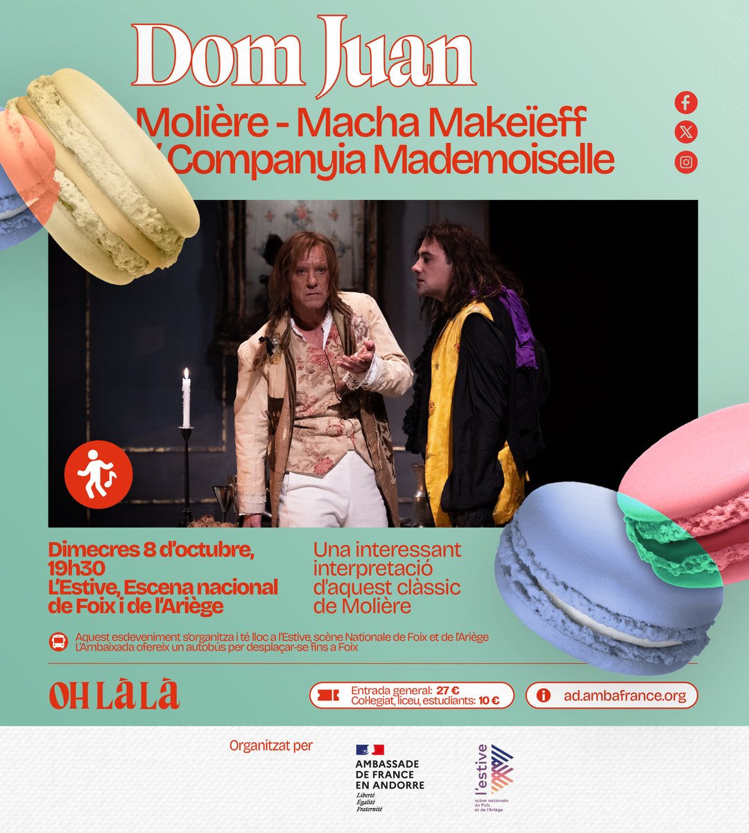 🎭[THÉÂTRE] - « Dom Juan » Molière - Macha Makeïeff / Compagnie Mademoiselle

🗓Mercredi 8 octobre, 19h30

📍L'Estive, Scène nationale de Foix et de l’Ariège 

🔗Réservations et informations sur l'article dédié sur notre site web

#cultura #andorre