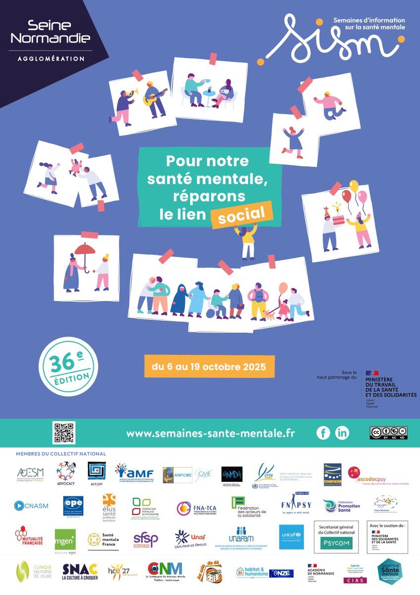 🧠 Semaine de la santé mentale à Vernon !

Plusieurs partenaires vernonnais se mobilisent pour sensibiliser à la santé mentale et vous proposent de nombreuses activités :
Atelier bien-être, jeux de société, atelier cuisine, grand jeu de piste, spectacle et escape game...

📆 Du 7