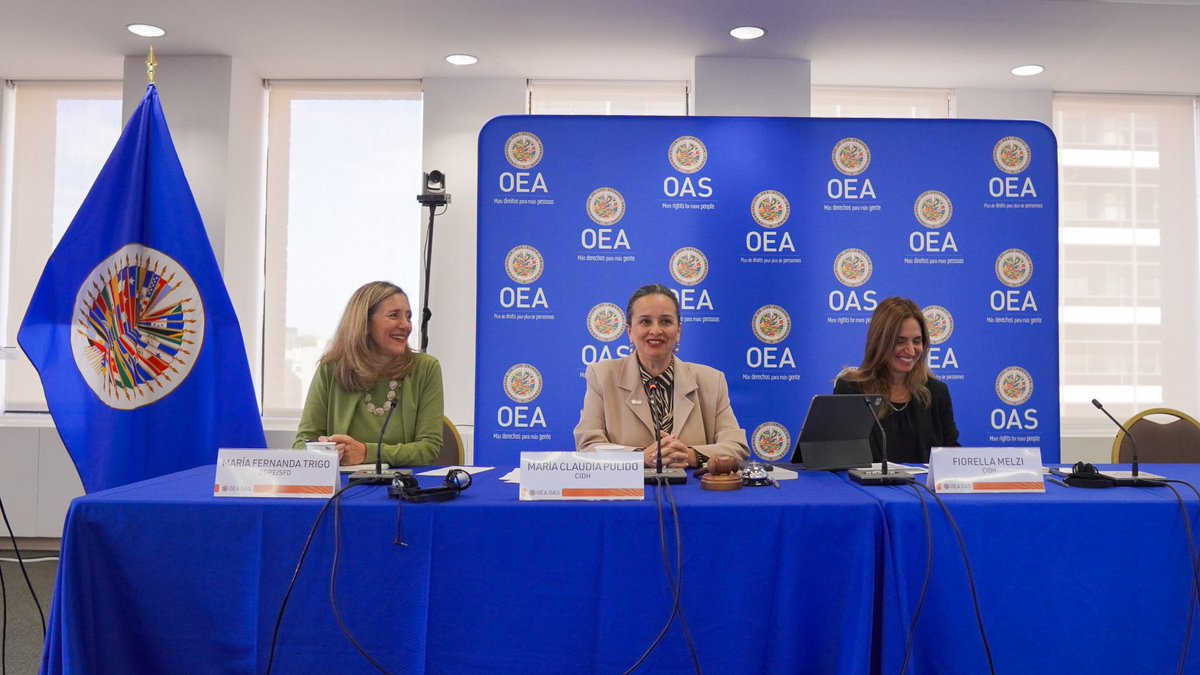 EscuelaOEA's tweet photo. En el día 3 del #DiplomadoOEA se desarrolla el panel “DDHH en las Américas” con @MPulido63, @Fmelzi_t y Norma Colledani de la @CIDH.
La CIDH se basa en 3 pilares:✔️Protección ✔️Monitoreo ✔️Cooperación y promoción, para fortalecer el goce de los derechos humanos en el hemisferio. https://t.co/hHnzCYu7V4