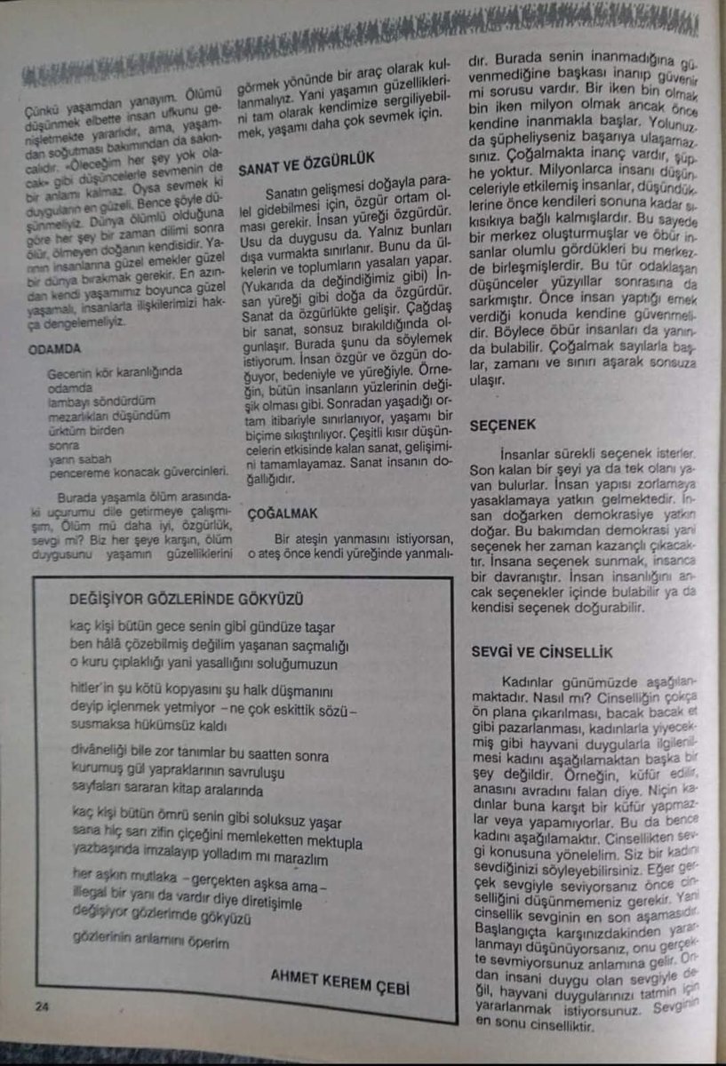 İNSANCIL'da ilk denenem ve Cengiz Gündoğdu hocamın editör notundaki tanıtımı... 1990 yılıydı. Soyadımın "D.Hasan" yazılması, Cengiz Gündoğdu'nun "Bu kadar akıllı bir yazıyı 'Deli' soyadıyla yayınlamam." demesinden kaynaklanmıştı.