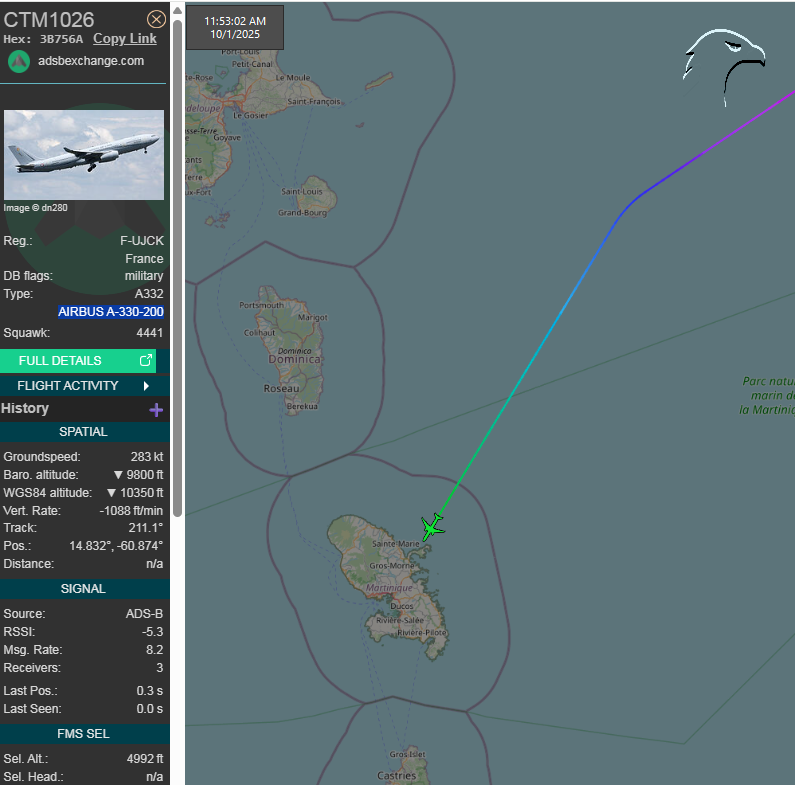 FlconEYES's tweet photo. #FUJCK | #3B756A | Call: #CTM1026 | Armée de l'Air
French Air Force - Airbus A330-243MRTT
https://t.co/hOv9EqidTu
#AvGeek #ADSB #planespotting #1Oct https://t.co/UGlsgt7ycS