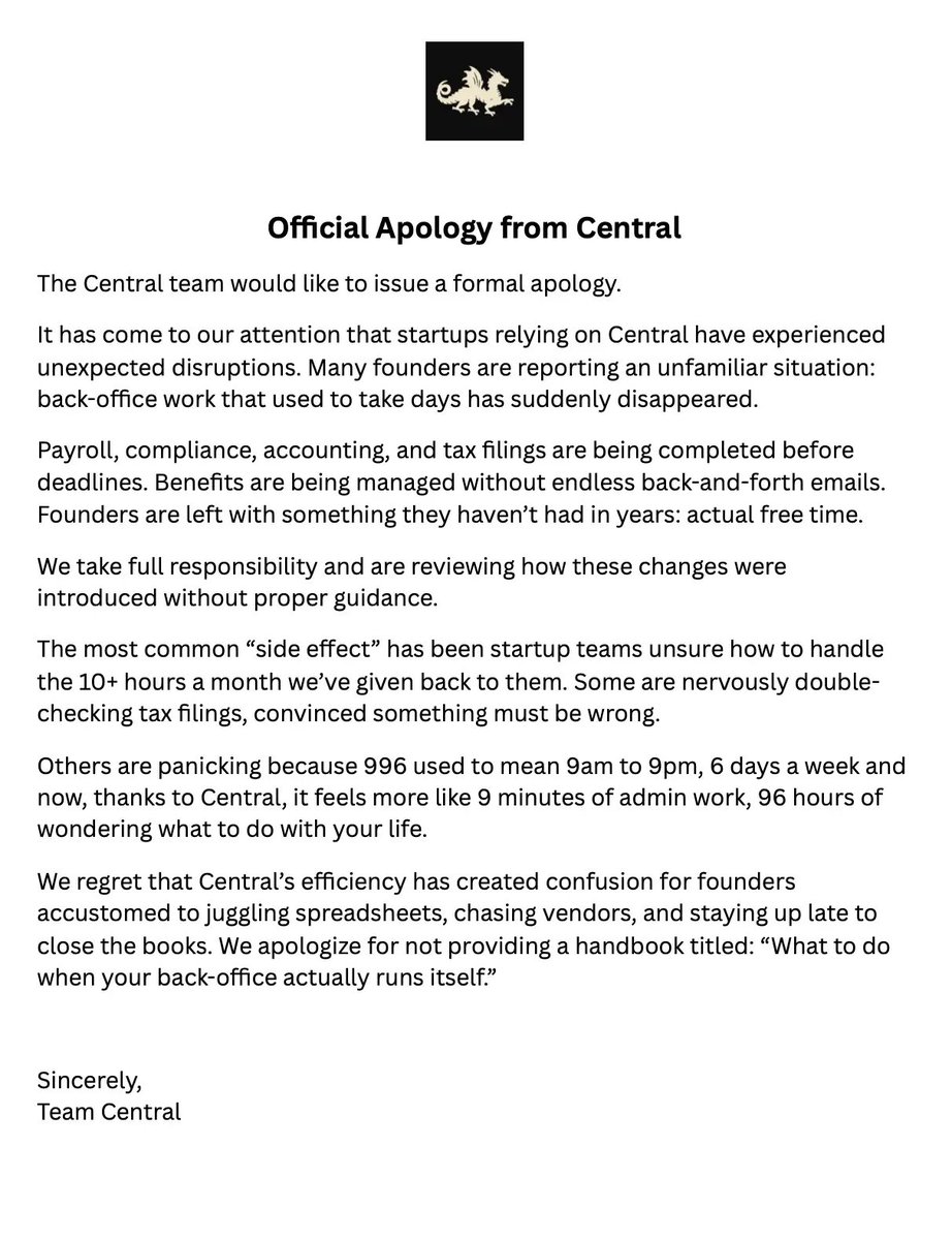To those impacted: we are deeply sorry, and we will do better.

The recent changes we made were unacceptable.

We are committed to supporting every founder with clearer communication.

Your trust means everything to us and we will earn it back.