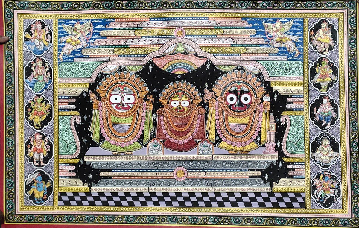 Lord Jagannath on patta (canvas).
Size - 40/24 inches
Cost - 14,500