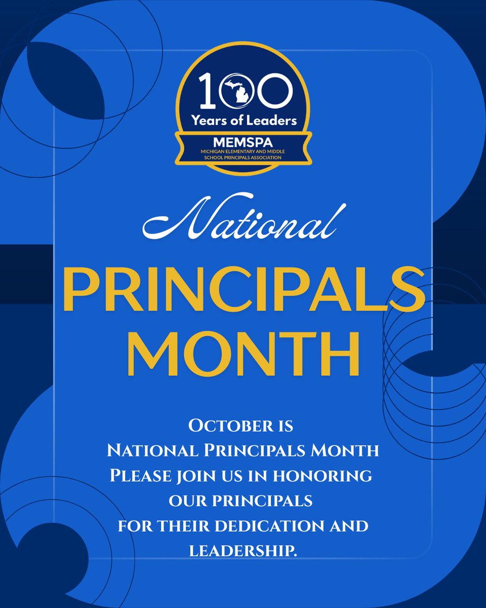 MEMSPA's tweet photo. October is National Principals Month. Thank you for the time and dedication you show each and every day with your actions and your smiles. https://t.co/lMNqIBxJnJ