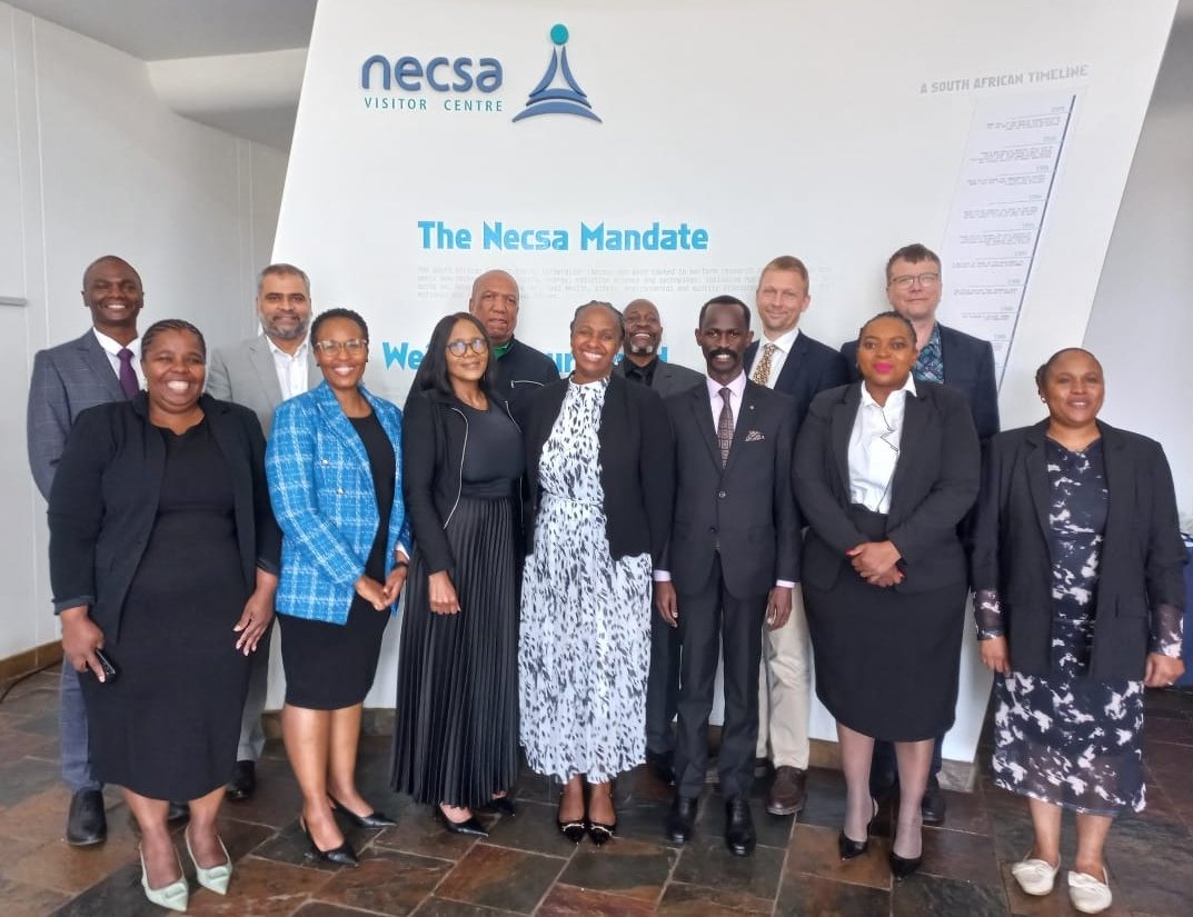 necsa_Ltd's tweet photo. Meeting with @afconeorg Chairperson, Mr Gaspard Liyoko Mboyo as a head of delegation with their implementing partner, @DIRCO_ZA, @DOEE_ZA and Necsa on towards implementation for uplifting nuclear safeguards in Africa.
#AFCONE #DIRCO #DEE #NecsaGroup #nuclearsafeguards @iaeaorg https://t.co/PulhwAdzFc